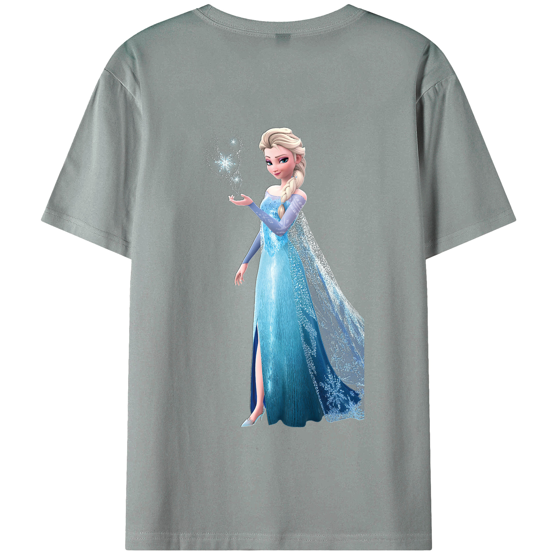 （画像用） アナと雪の女王 アンナ エルサ Frozen Anna Elsa 綿100％ メンズ半袖Tシャツ（バックプリント） 通気性